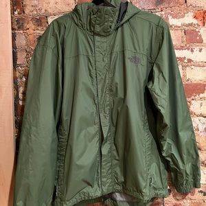 The North Face rain jacket forest green - M